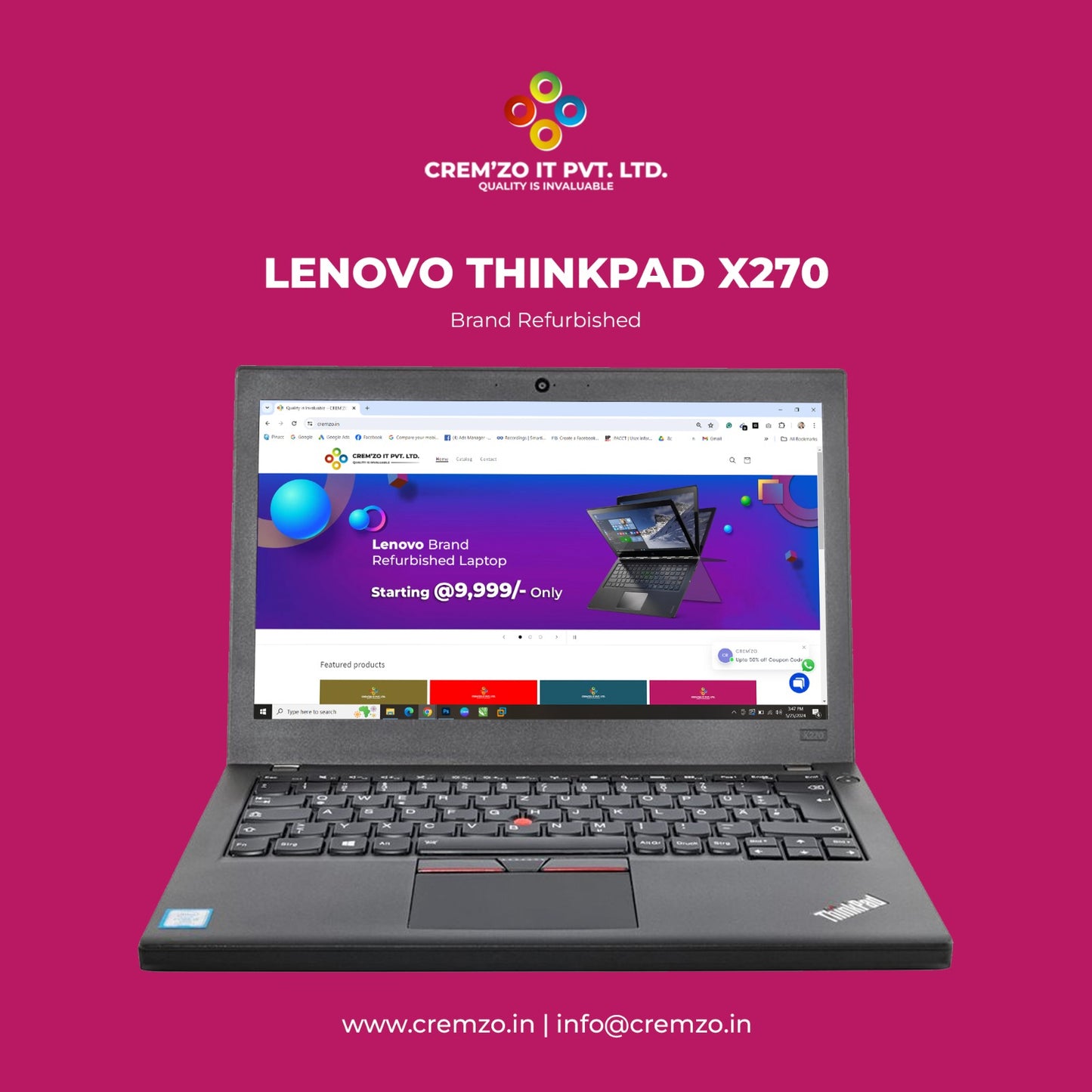 Lenovo Thinkpad : X-270|| Core -i5